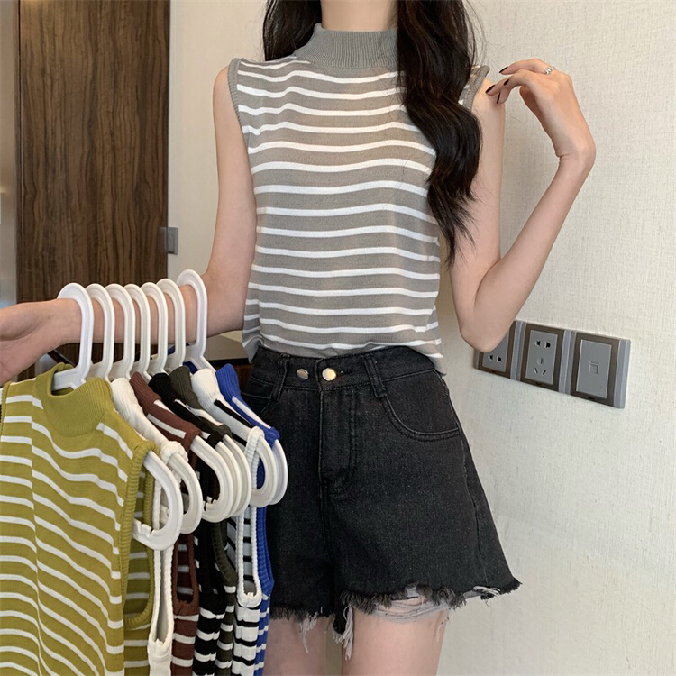 [F.P.] striped versatile slim vest 1579# HBx