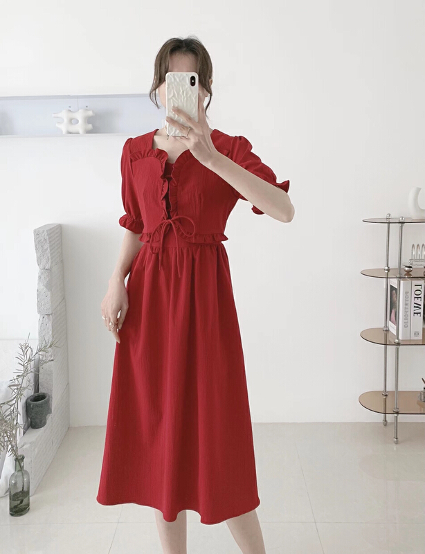 [m.yqueen] Korean version of Ruffle design dress 8239# Cl