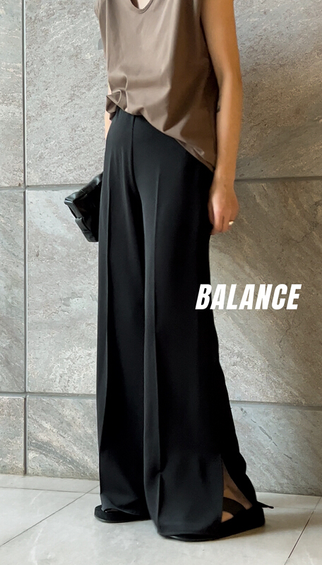 [balance] minimalist loose slit casual pants bl6055# XYJ