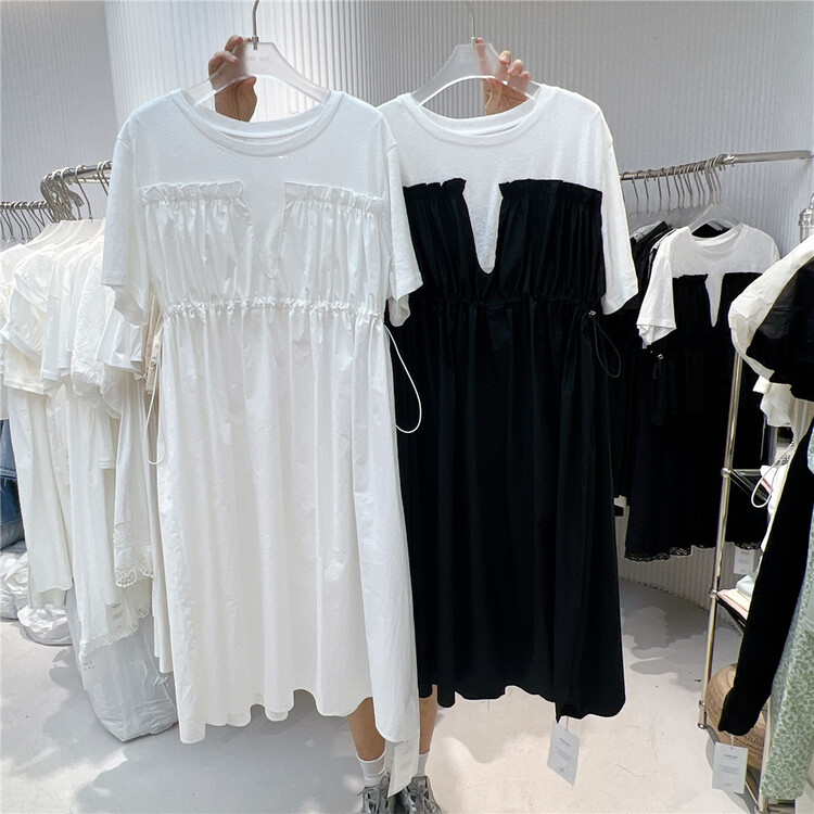[her tell] niche design stitched dress 5262# XYJ