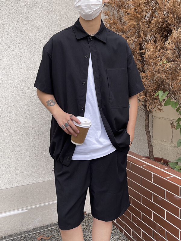 New year in early spring! [z.w] fashion drawstring shirt + bear shorts Japanese simple suit 7016# ZZL