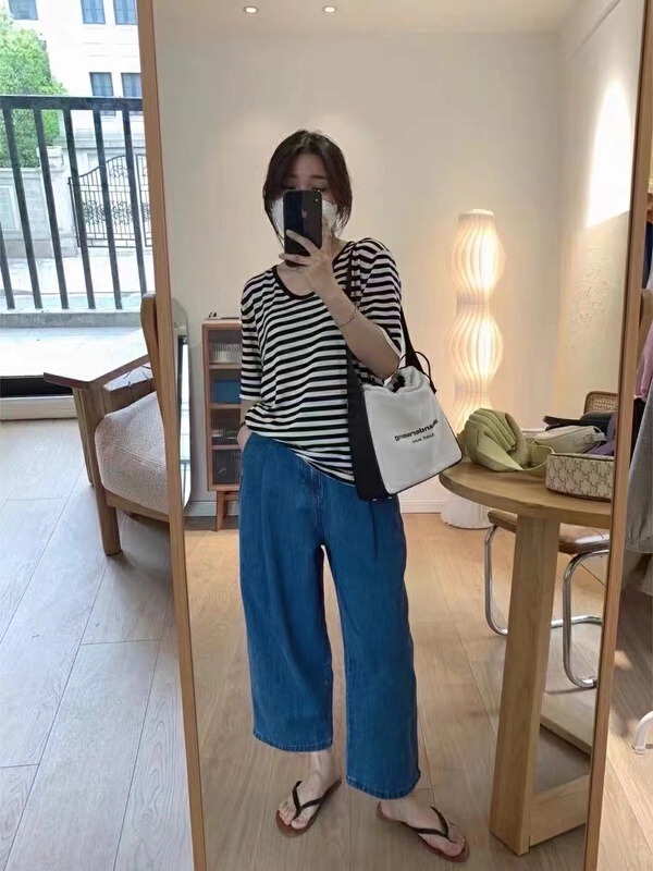 [aepjeans] niche versatile straight cropped jeans 35009# CLS