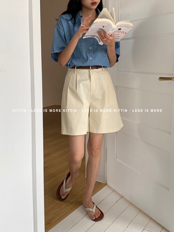 New in early summer! [Kittin] Korean versatile solid color casual pants (with belt) 939# XYY