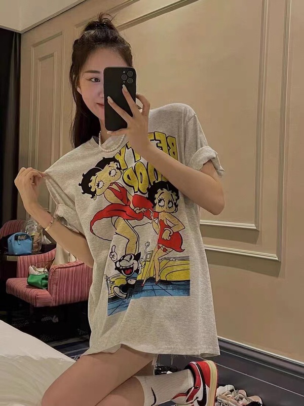 [East room] cartoon printed loose short sleeve T-shirt 1052# WTT