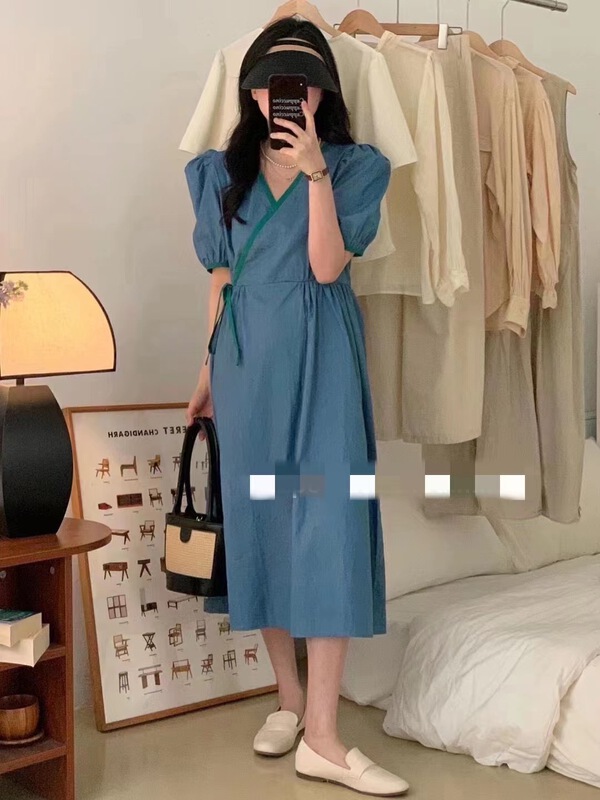 Live 81! [OA] one piece slim V-neck dress 1279# XYY