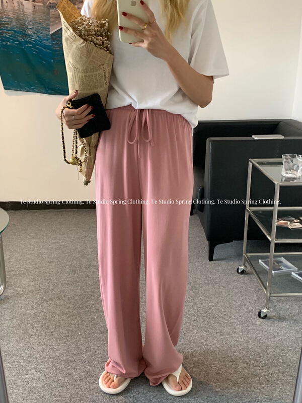 New year in early spring! [te Tejia] versatile Elastic Waist Wide Leg casual pants 8008# HBx