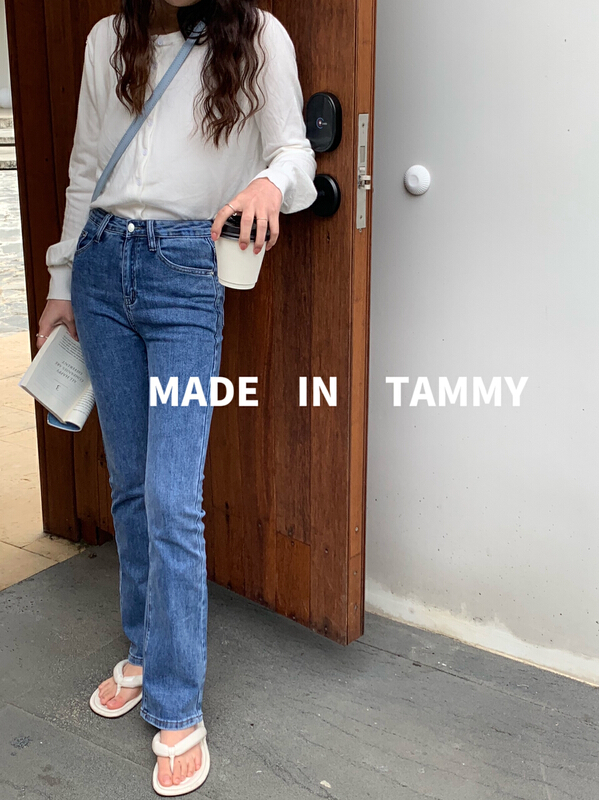 New year in early spring! [Tammy] Korean micro horn slim fitting jeans 50885# L