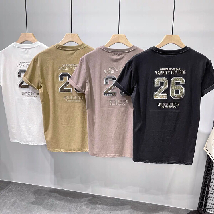 [Yeyue] Korean alphabet casual loose short sleeve T-shirt a826# ZZL