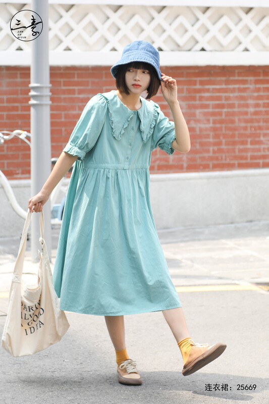 [original of three plain clothes] simple temperament casual dress 25669# XYJ