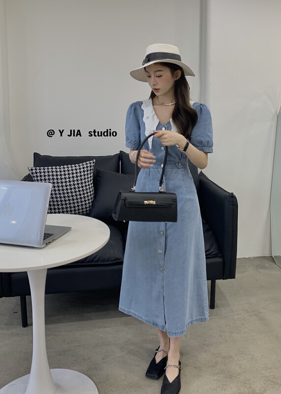 goods in stock! New in early summer! [y.jia Yijia] Korean fashion color matching dress ys1-8886# PCZ