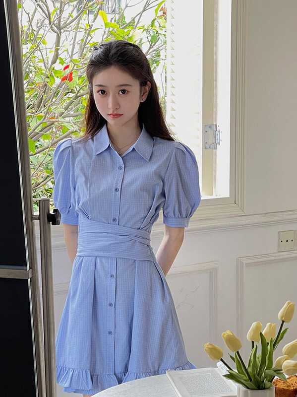 [wgwe] design checkered fashion dress 1670# PCZ