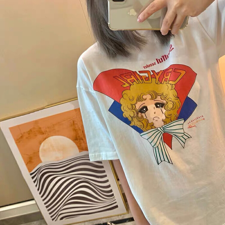 New year in early spring! [miss Xixi] Korean loose print short sleeve T-shirt 152# L