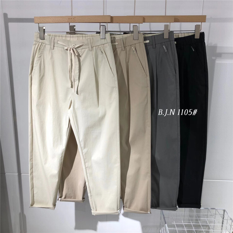 New in early summer! [bangani] drawstring slim fit small foot casual pants b1105# ZZL