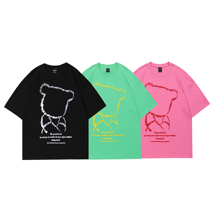 [venue] Korean bear pattern versatile short sleeve T-shirt xd1317# CSX