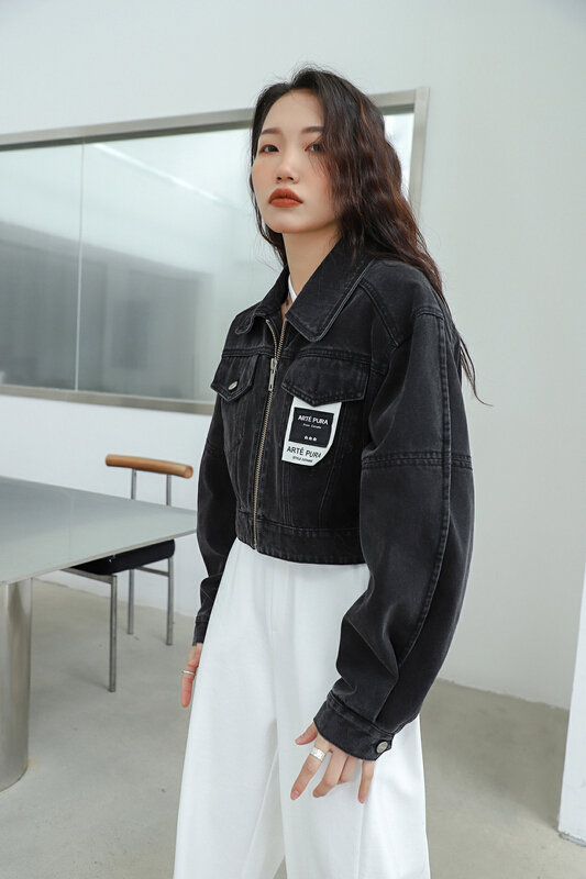 New year in early spring! [Za] slim temperament short zipper denim jacket 10255# LSL