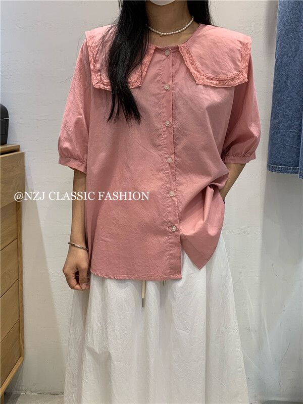 [NZJ] Korean version age reducing versatile shirt 820113# L