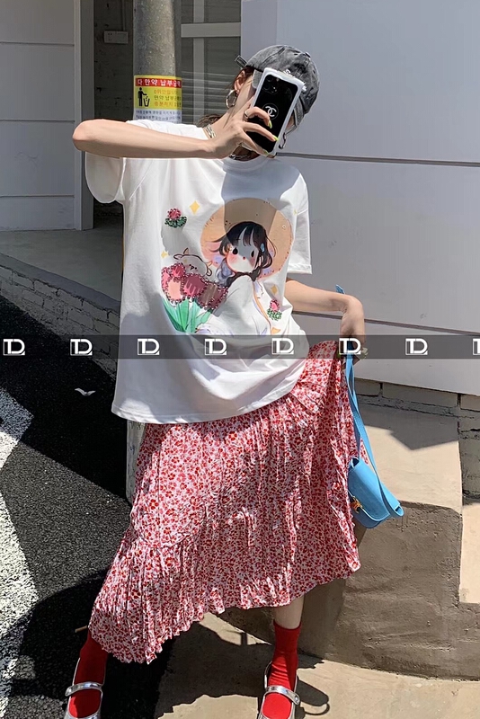New in early summer! [tangdou original] beading technology little girl Pullover versatile short sleeve T-shirt 9586# WTT