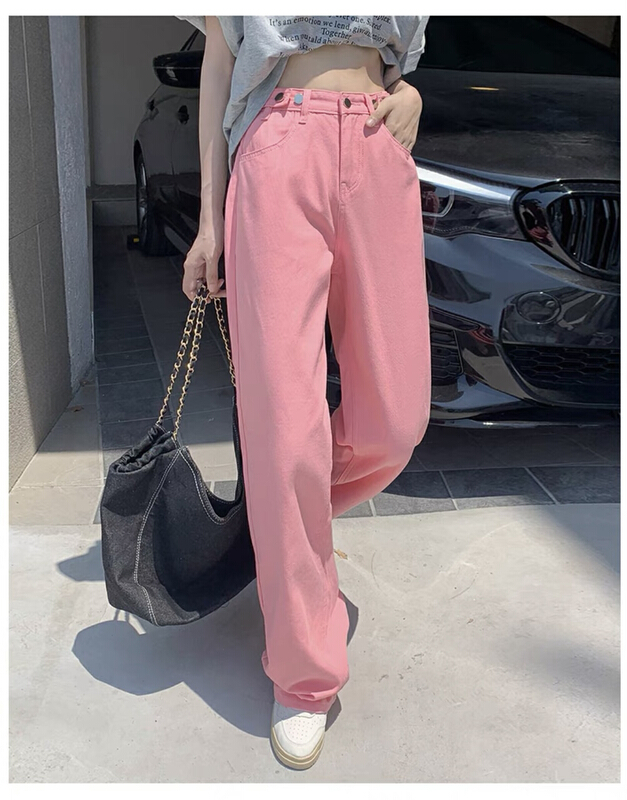 [Jiajia Muli] button high waist westernized age reducing versatile skinny jeans 9103-1# L