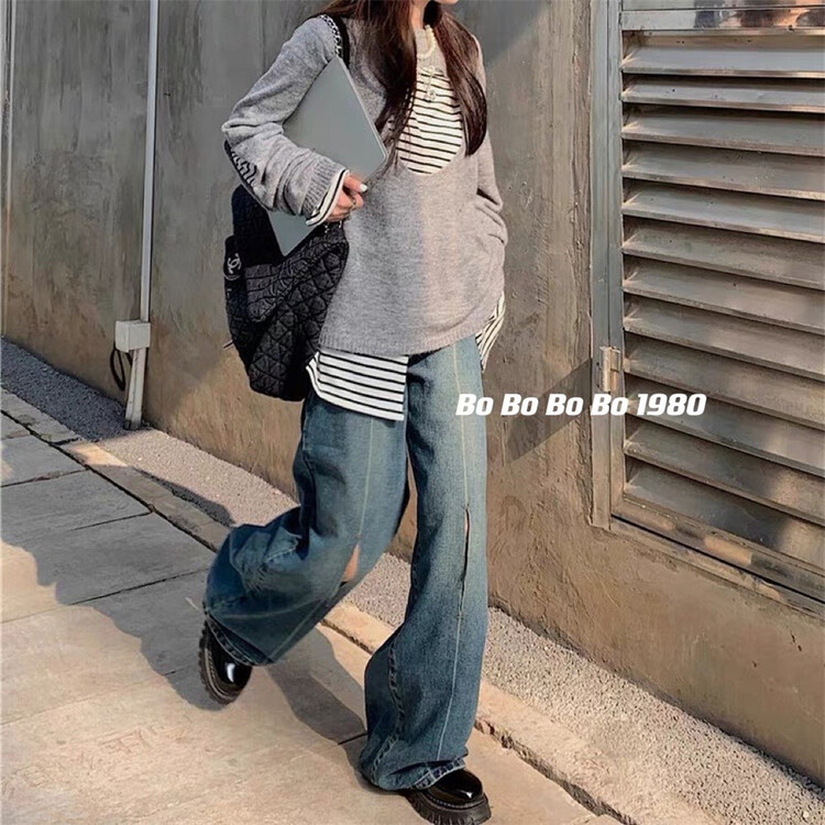 [Bobo] Korean casual loose jeans 1980# cqw