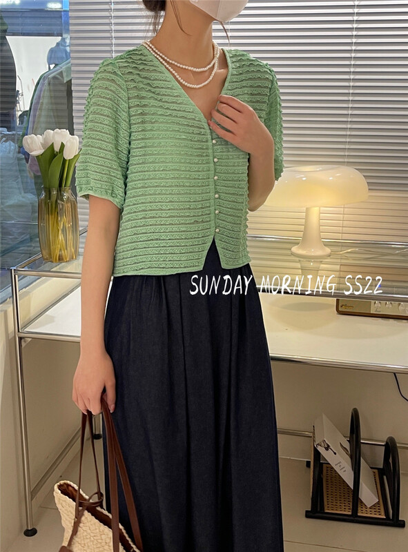 New in early summer! [Sunday morning] Korean style gentle V-neck short shirt ys1-9065# ZSY
