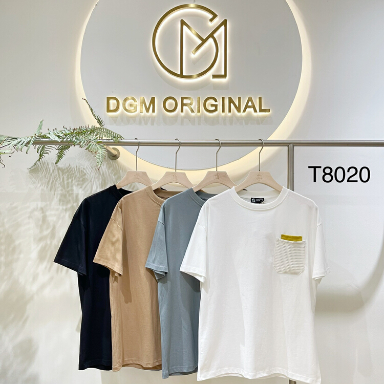 New in early summer! [DGM] round neck single pocket small design Short Sleeve T-shirt t8020# ZZL