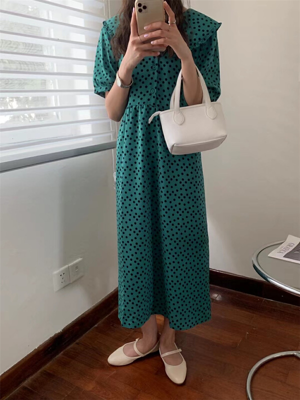 New in early summer! [forming-z] wave point aging fashion dress 1118# zxl