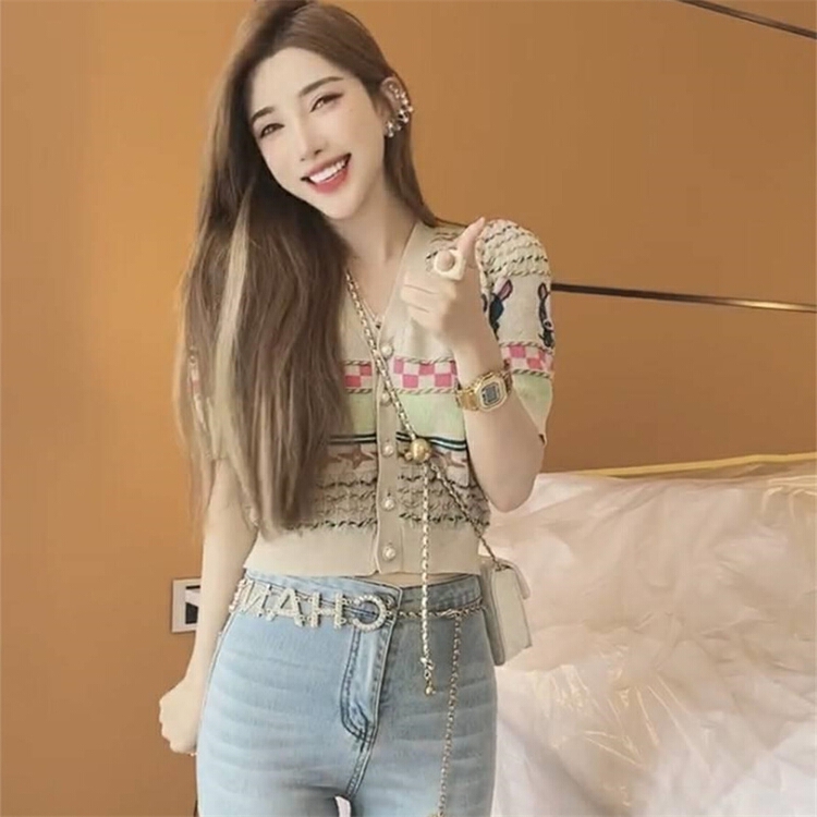 New in early summer! [pan] xiaoxiangfeng design sense knitted cardigan 00337# PCZ