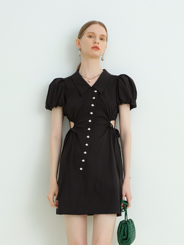 [smile baby] French niche design V-neck contrast dress b3061# WPL