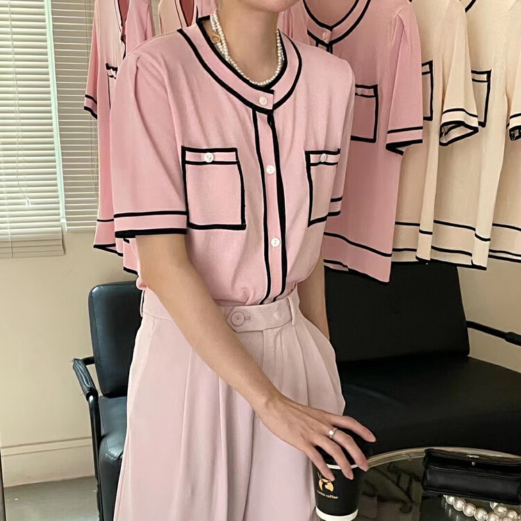 goods in stock! [uone] xiaoxiangfeng simple Quzhu sweater 17118# LSL