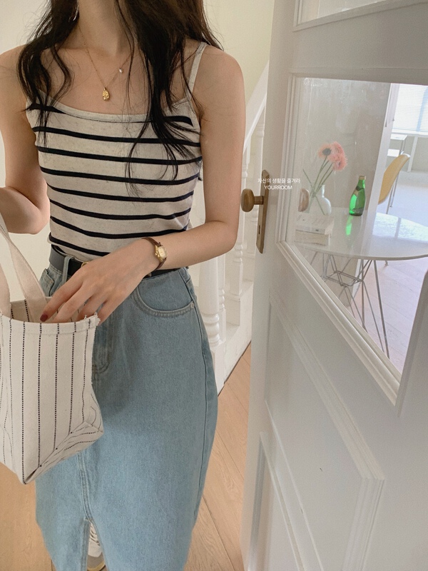 [your room] Korean stripe short vest / sling 2410\cqw