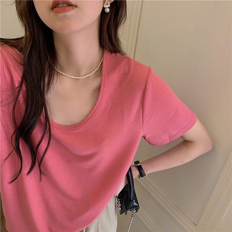 New in early summer! [timely rain] Han Feng ins summer gentle small slim fit short sleeve T-shirt 475# WPL