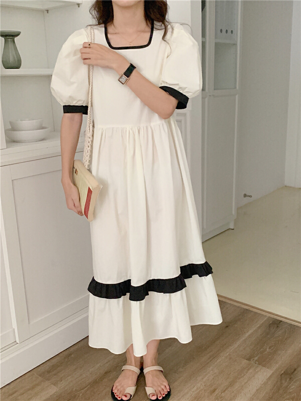 [Chen / MK] Korean version stitched slim dress 3268# hjy