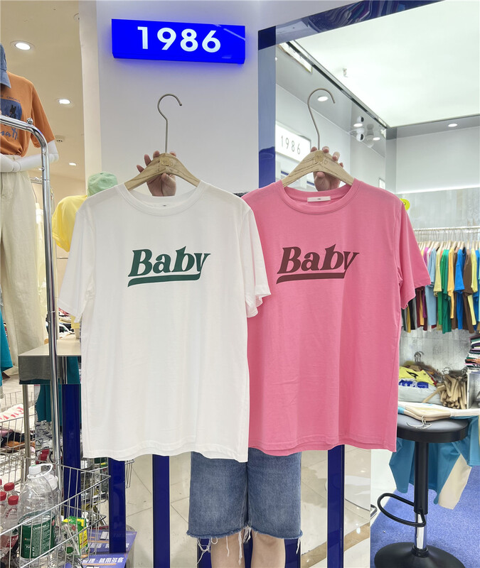 [1986] letter print comfortable short sleeve T-shirt c983# LSL