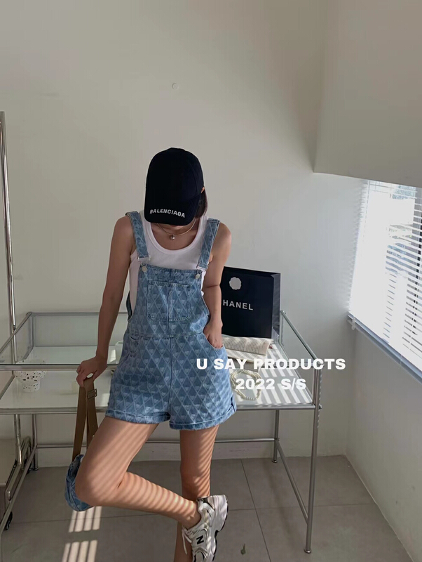 goods in stock! New in early summer! [u say] age reducing high waist hemmed love suspender pants (with waist bag) 65933# LSL