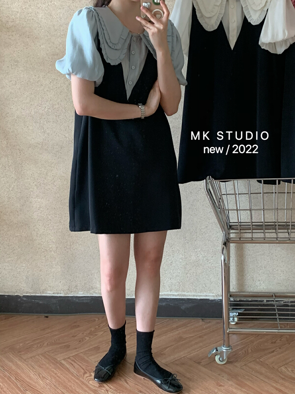 【MK】假兩件時尚減齡連衣裙  3253#  HJY