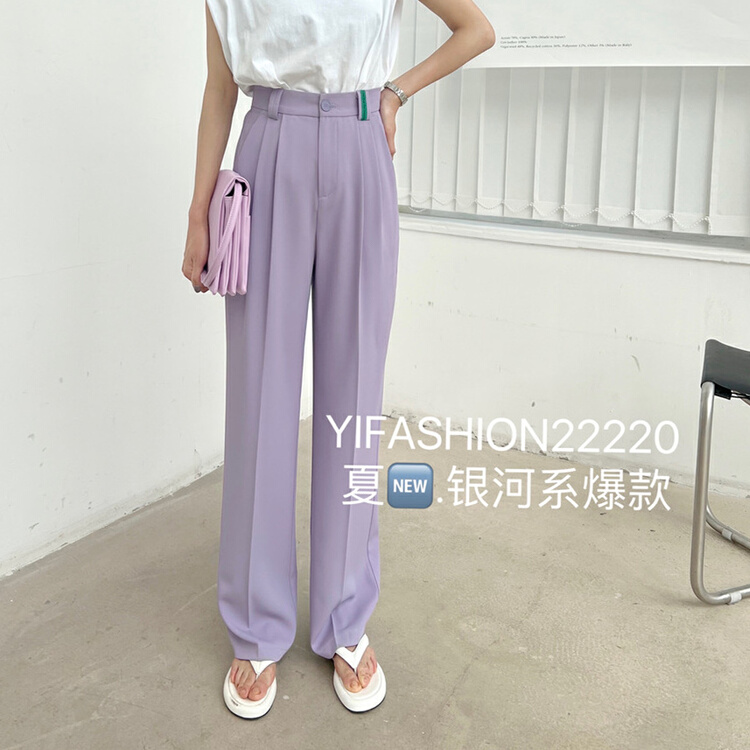 [Yi fashion] high waist comfortable Korean trousers 22220# ll