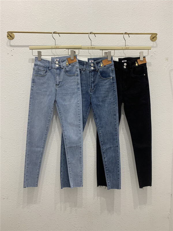 New year in early spring! [u.she] Korean version of versatile small foot slim jeans 6661# cqw