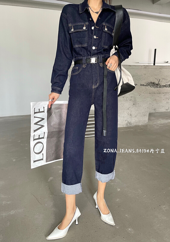 【ZONA】工裝系列收腰牛仔連體褲(不配腰帶)  YS1-8410#  OZQ
