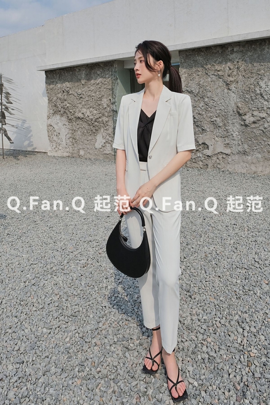 New in early summer! [style] temperament fashion suit + high waist straight casual pants suit 8787# JJ