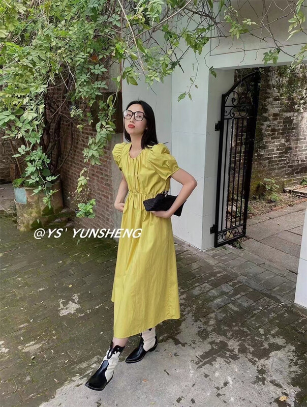 goods in stock! New in early summer! [Yunsheng] lady round neck long dress 6686# L
