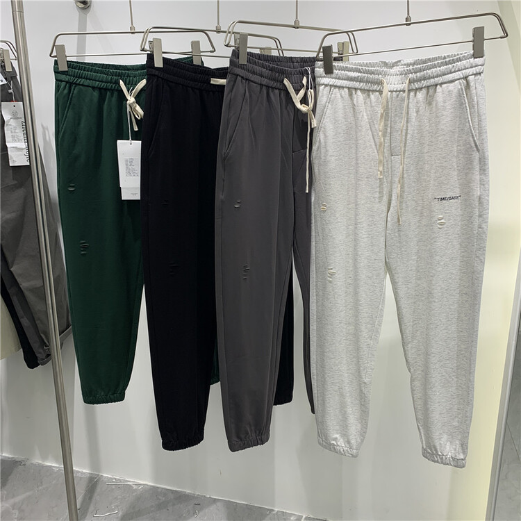 New year in early spring! [standing for a long time hot] drawstring elastic waist letter casual pants 8523# ZZL