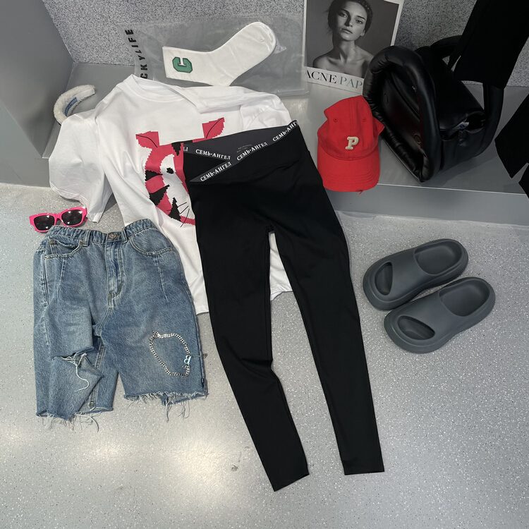 New in early summer! [bobo1972] shark slim fit Leggings 6632-2# ozq