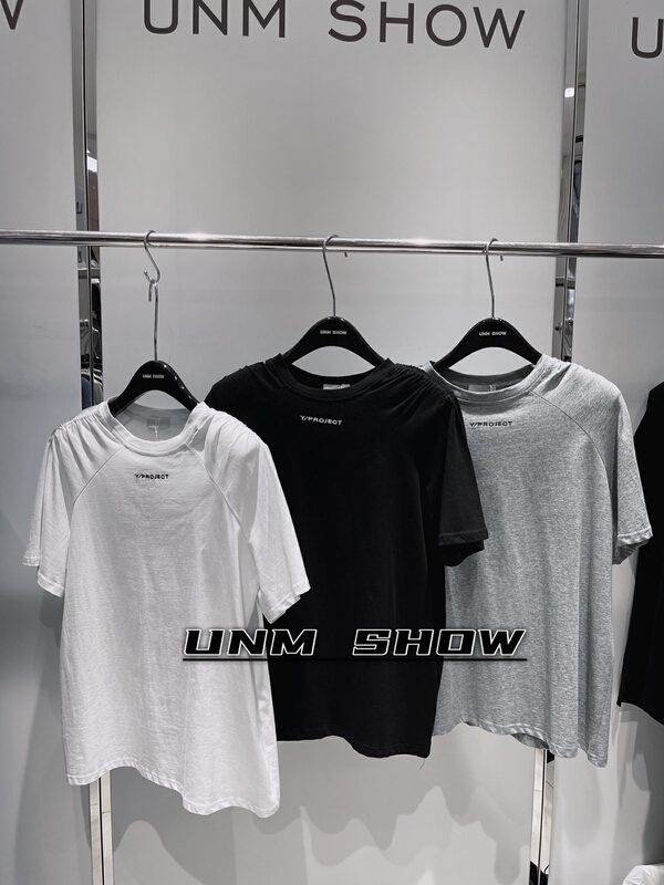 [unm-show] embroidered shoulder pad simple and versatile comfortable short sleeve T-shirt 6085# WTT