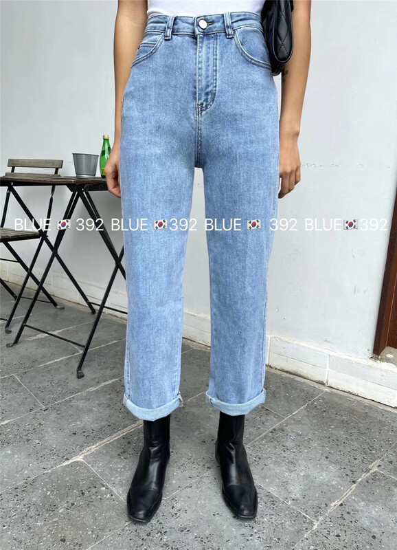 [blue] basic versatile boyfriend jeans 392# hjy