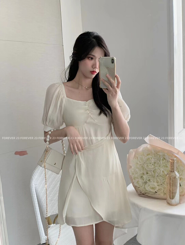 [forever23] Korean Miss sister pearl cotton temperament dress q2057# hjy