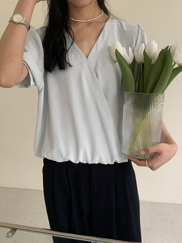 New in early summer! [forming-z] V-neck versatile slim shirt 91165# zxl