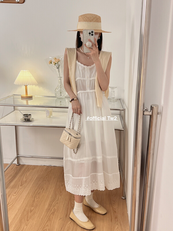 New in early summer! [TW2] Korean version gentle wind fairy lace splicing dress 19191# HBx