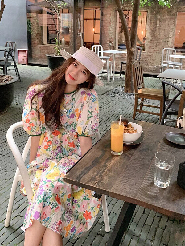 goods in stock! New in early summer! [JH] flower lace up fashion dress (without matching) 41292# PCZ
