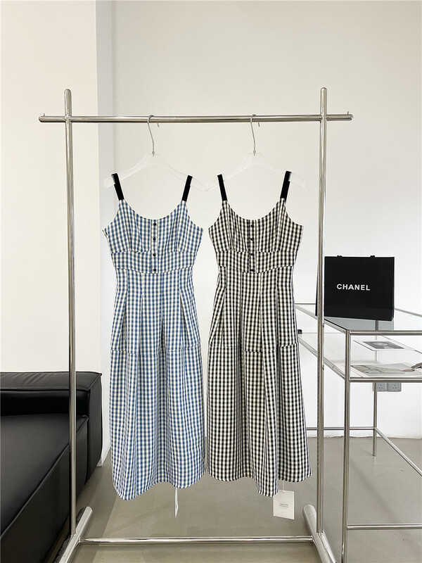 goods in stock! New in early summer! [lemon tree] Korean checked suspender dress 66170# XYY