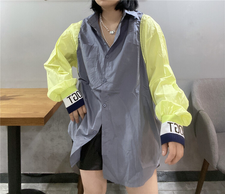 New year in early spring! [Qijia +] fashion color contrast fashion shirt ys5-6010# zyh